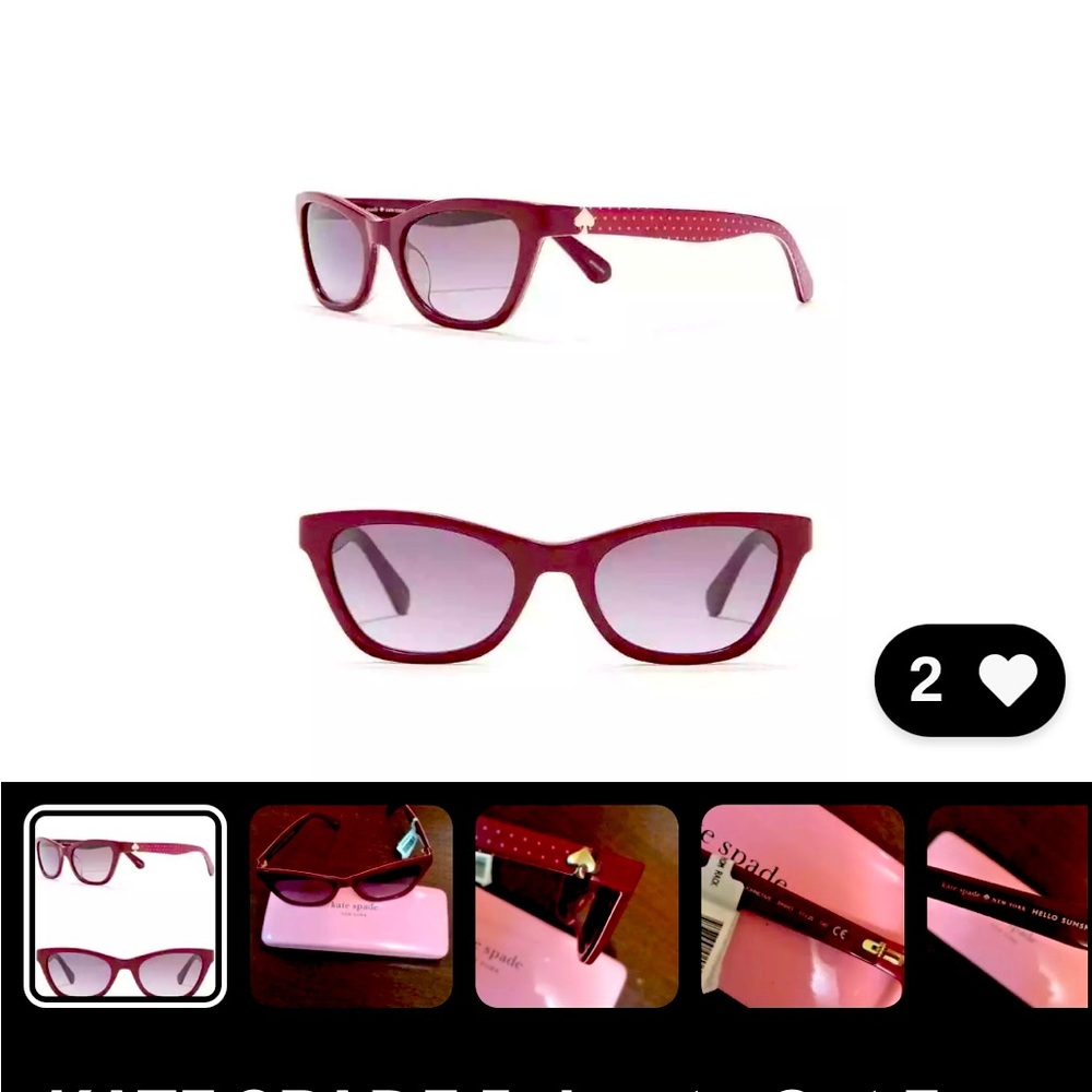 NWOT Kate Spade Johneta Cat eye sunglasses. No case